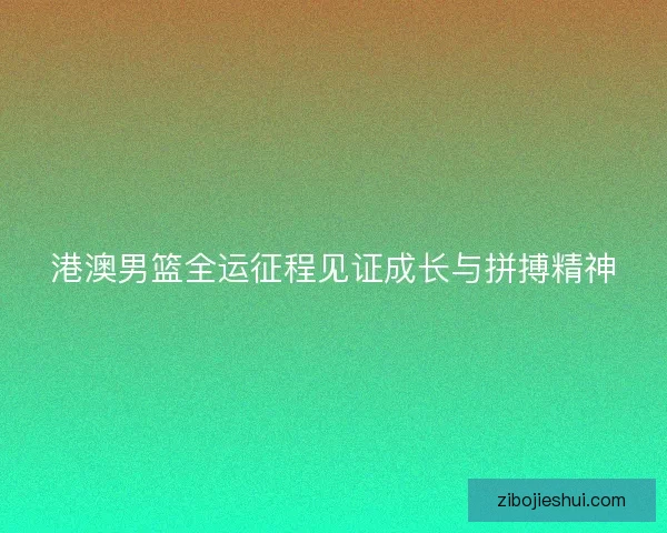 港澳男篮全运征程见证成长与拼搏精神